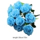 thumbnail image 5 of Ramo de flores de rosas artificiales de 11 cabezas, banquete de boda nupcial, tela de seda, ramo de rosas falsas, azul Advancent HA6516-06B, 5 of 6