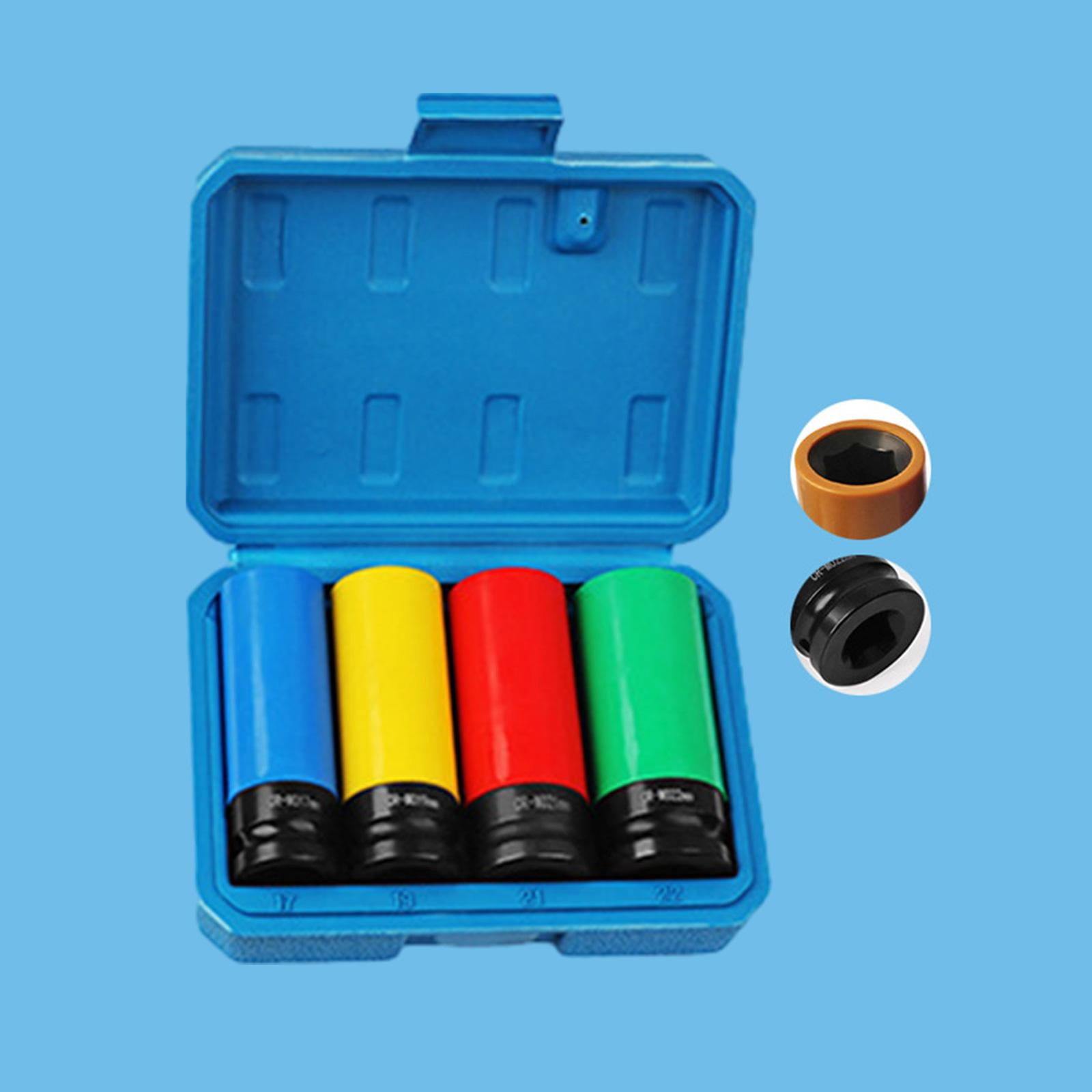 Colaxi Wheel Socket Set ,Socket, Wrench Set with Storage Case, Drive Angle 1/2" Protective Wheel Impact Socket Set for Husband, Men 4 piece