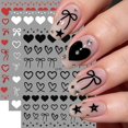 thumbnail image 4 of Adhesivos para uñas GJJBQTT con forma de corazón, 6 hojas, color blanco y negro, 4 of 7