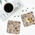 thumbnail image 4 of Rateoe Abstract Coffee Pattern With Letters Drawing Drink Coasters Set of 4 Leather Coasters Spill Protection for Table Desk,Durable and Non Slip Leather Coaster ,4 Inches Drink Mats-Square, 4 of 6