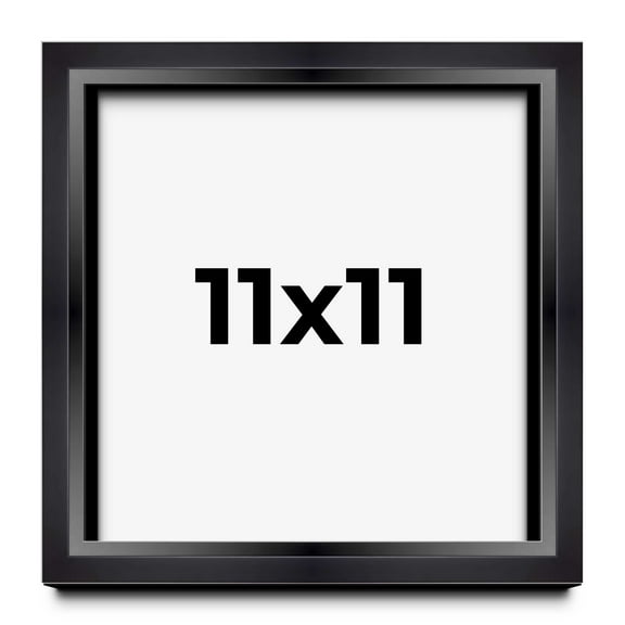 11x11 Shadow Box Frame Black | 1.25 inches Deep Real Wood Contemporary Shadowbox Display Frame | UV