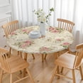 thumbnail image 3 of Pioneer Flower Floral Print Pattern Round Fitted Tablecloth with Elastic Edge,Dining Table Cover Waterproof,Outdoor Round Tablecloth for Camping,Dining,Indoor and Outdoor, 3 of 7