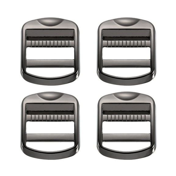 4 Pack Metal Ladder Lock Buckles, 1 inch Tri-Glide Lock Slider Buckle Adjustable, Strap Release Buckles Zinc Alloy for Backpack Strap Accessories, Gunmetal