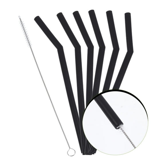 WEAVILUX Household Straws Milk Straws Black 1 Set