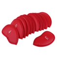 thumbnail image 2 of facefd 12 Pièces Imperméable en Cuir PU Golf Couvre-Tête de Tête de Fer Ensemble Rouge, 2 of 5