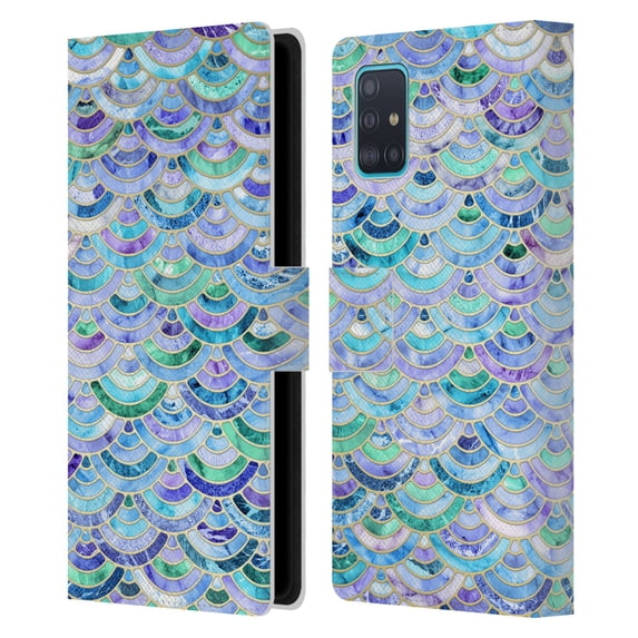 Head Case Designs Officially Licensed Micklyn Le Feuvre Marble Patterns Mosaic In Sapphire And Emerald Leather Book Wallet Case Compatible with Samsung Galaxy A51 (2019)