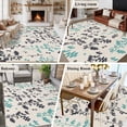 thumbnail image 5 of 5'x8' Area Rugs, Aqua Grey Botanical Indoor Outdoor Area Rug for Living Room Bedroom, Rustic Country Spring Floral Summer Leafv Washable Bathroom Rugs Kitchen Floor Carpet Mats Home Decor Aesthetic, 5 of 8
