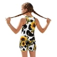 thumbnail image 2 of Xoenoiee Cow Sunflower Print Girls Tankini Swimsuit 2 Piece Bathing Suits with Boyshort, Tween Swimwear Set with Removable Pads for Girls, 10-11 Years, 2 of 7