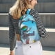thumbnail image 5 of Disketp Astronaut Tropical Dolphin print Canvas Backpack Lightweight Travel Daypack Student Rucksack Laptop Backpack-, 5 of 5
