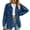 Dark Blue, variant on Women's Soft Jean Jacket Denim Long Sleeve Western Classic Fall Pocket Ladies 80s Drop Shoulder Oversized Spring Coat Blue Small