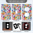 thumbnail image 3 of Yayeee Duplex Wall Plate 1-Gang 4.5"x2.7" Home Receptacle Light Switch Decorative Outlet Cover, Purple Colorful Circles, 3 of 7