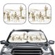 thumbnail image 2 of Balery Western Desert Cowboys Parasol para parabrisas de coche de 2 piezas | Parasol plegable para parabrisas delantero de coche para la mayoría de sedanes-Medium, 2 of 6