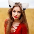 thumbnail image 3 of Diadema Sunnimix de oreja de gato para Festival Lolita blanco, 3 of 8