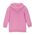 thumbnail image 6 of ZQUUVOU Children's Girls Long Pullover Sweatshirt Solid Color Hoodie Dress with Pockets for Fall Winter Casual Cozy Outfits Pink, 6 of 9
