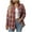 5-khaki button shirts for women, variant on UPPADA Womens Fall Fashion Flannel Shirt Lapel Neck Regular Long Sleeve Button Down Plaid Shirts Comfy Winter Outwear Tops with Checkered Pockets Wine,L