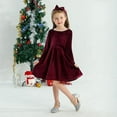 thumbnail image 5 of Toddler Girl Fall Winter Clothes Outfit Baby Girl Velvet Twirl Dress Long Sleeve Swing Party Dress with Pockets for Little Girl 18 Months-5T, 5 of 8