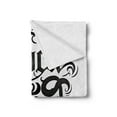 thumbnail image 2 of Rock Music Soft Flannel Fleece Blanket, Vintage Hand Lettering Rock and Roll Retro Concept Art Abstract Swirled Lines, Cozy Plush for Indoor and Outdoor Use, 70" x 90", Black Dimgrey, by Ambesonne, 2 of 5