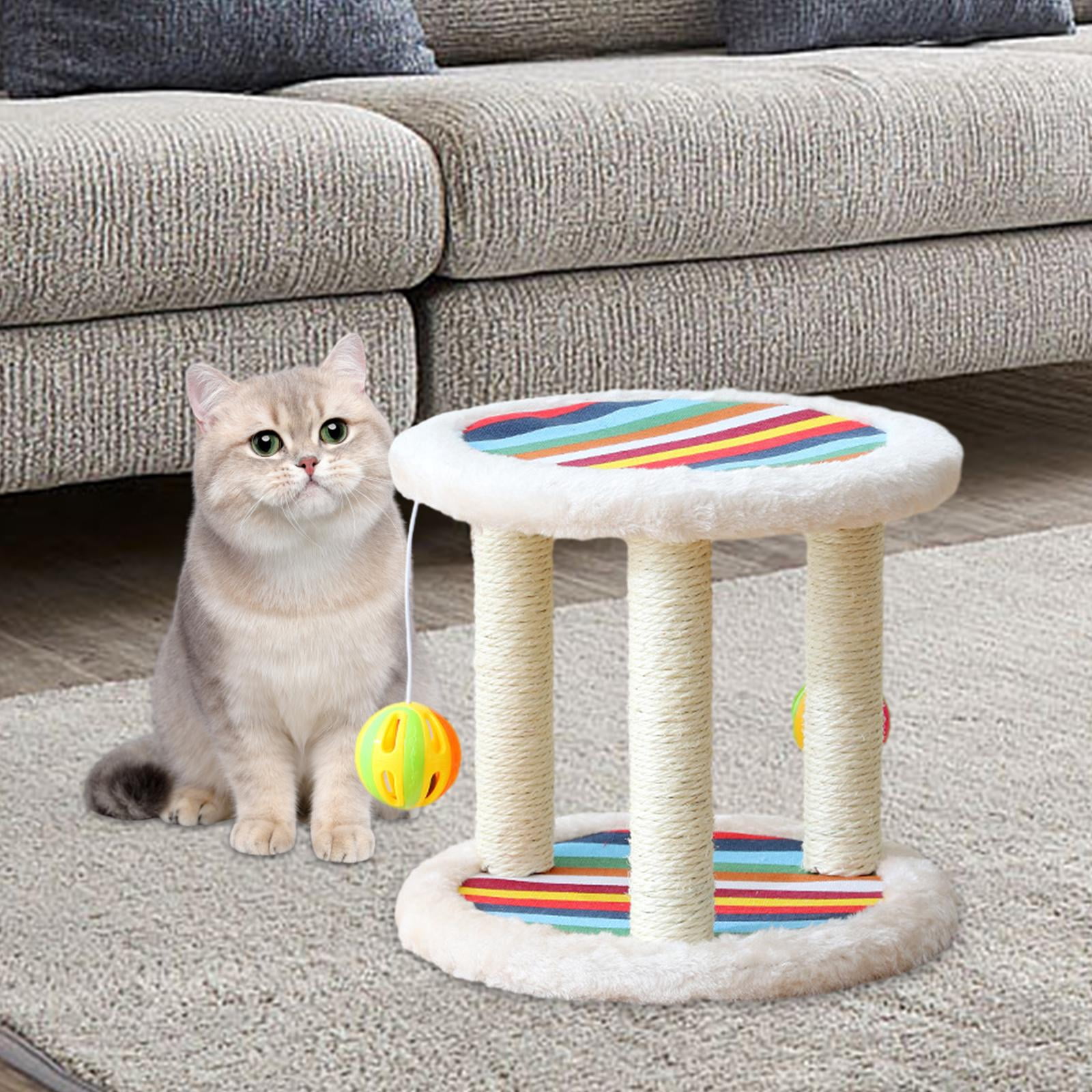 Bvdfgk Cat Scratch Post Cats Interactive Toy Perch for Indoor Cats for Cats Kitties Beige