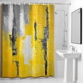 thumbnail image 4 of Abstract Gray Yellow Fabric Shower Curtain Oil Painting Washable Shower Curtains for Bathroom, Waterproof Bath Curtain with Hooks Home Decor 36x72in, 4 of 8