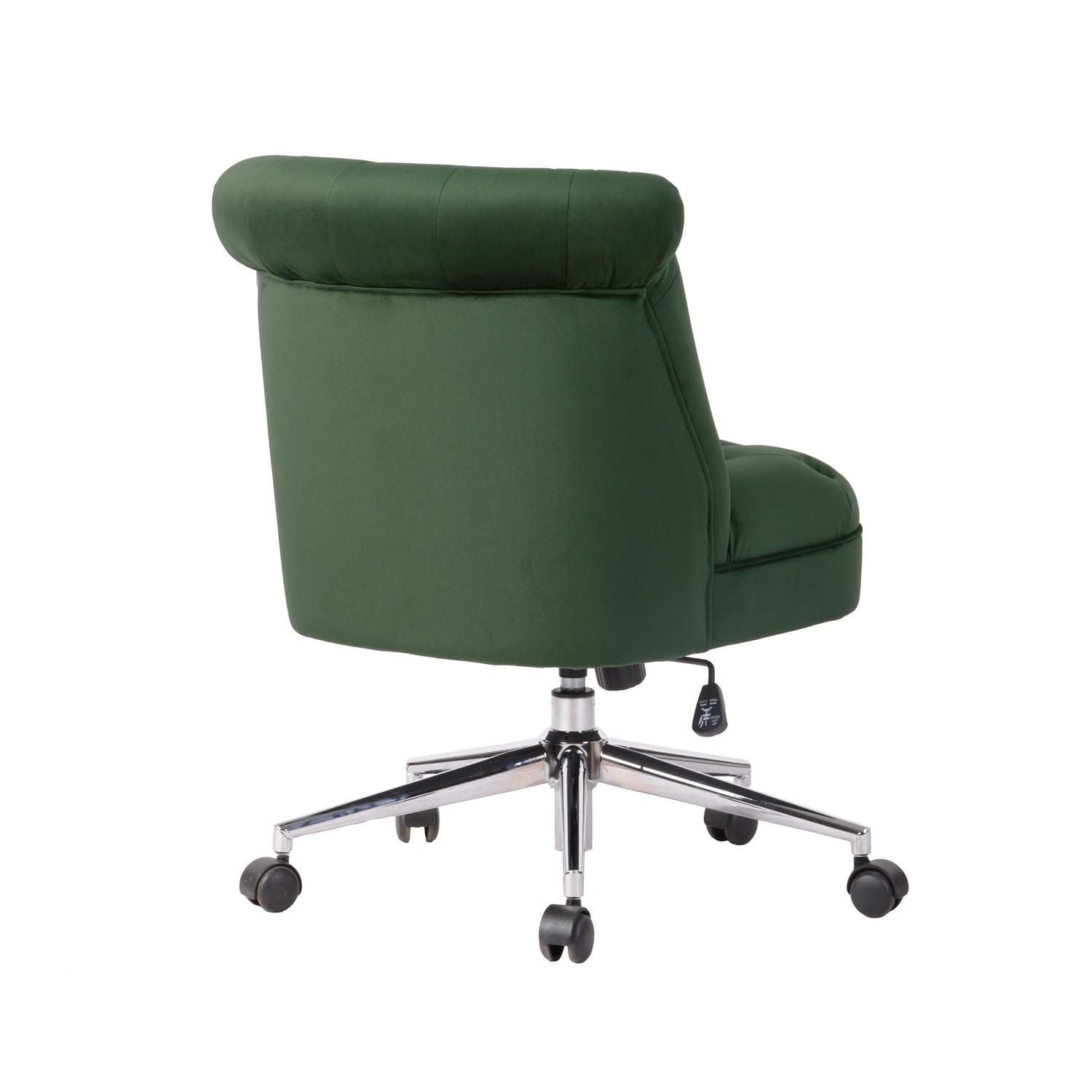 Homylin Modern Swivel Home Office Chair, Fabric Upholstered Accent Chair Tufted Vanity Chairs Adjustable Computer Desk Chair for Living Room Bedroom Study Room, Green