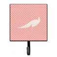 thumbnail image 1 of White Peacock Peafowl Pink Check Leash or Key Holder, 1 of 1