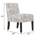 thumbnail image 7 of Dkelincs Fabric Accent Chairs Upholstered Sofa Side Chairs Armless Living Room Chair Seat Furniture with Wood Legs & Adjustable Pads, White, 7 of 7