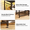 thumbnail image 6 of Tomnk TV Stand for 55 Inch TVs, Entertainment Center with Charging Station and Lights, Open Storage Shelves with Sound Rack, Media Console for Living Room and Bedroom, Black, 6 of 8