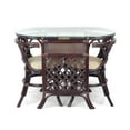 thumbnail image 5 of SK New Interiors Dining Furniture Borneo Set of 2 Natural Rattan Chairs w/Cream Cushion and Oval Table w/Glass, Dark Brown, 5 of 11
