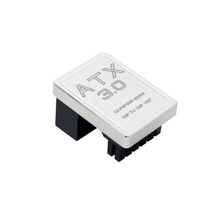 PCIE5.0 Graphics Card ATX3.0 Power Supply 12VHPWR 12 4 16P 600W Male to Female 180 Degree Adapter Connector Silver