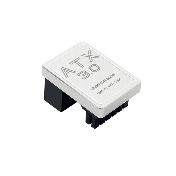 PCIE5.0 Graphics Card ATX3.0 Power Supply 12VHPWR 12 4 16P 600W Male to Female 180 Degree Adapter Connector Silver