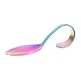 thumbnail image 3 of Stainless Steel Spoon Curved Handle Tableware Spoon for Hotel Buffet Kitchen (Colorful), 3 of 8