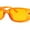 Orange, variant on Iconic Mod Rounded Rectangular Minimal Plastic Sunglasses Dark Beige - Black