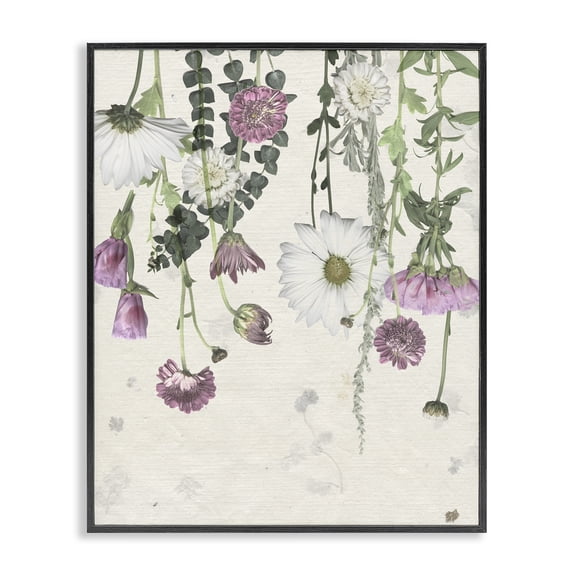 Stupell Industries Bohemian White Purple Wildflowers Drying Black Framed Giclee Art, 11 x 14, by Grace Popp