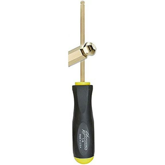 Bondhus 38610 3/16" Ball End Tip Hex Screwdriver w/GoldGuard Finish, 3.7", 2 PC