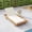 Cream+Teak, variant on Harper & Bright Designs Acacia Wood Outdoor Chaise Lounge, Patio Lounge Chairs with 3-Fold Cushion and Headrest, Sun Lounge with Space Available On One Side for Poolside Garden, Dark Gray+Teak