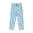 thumbnail image 6 of Uemuo Blue Snake Pattern Men's Wide Leg Palazzo Lounge Pants with Pockets Light Weight Loose Comfy Casual Pajama Pants-Small, 6 of 9