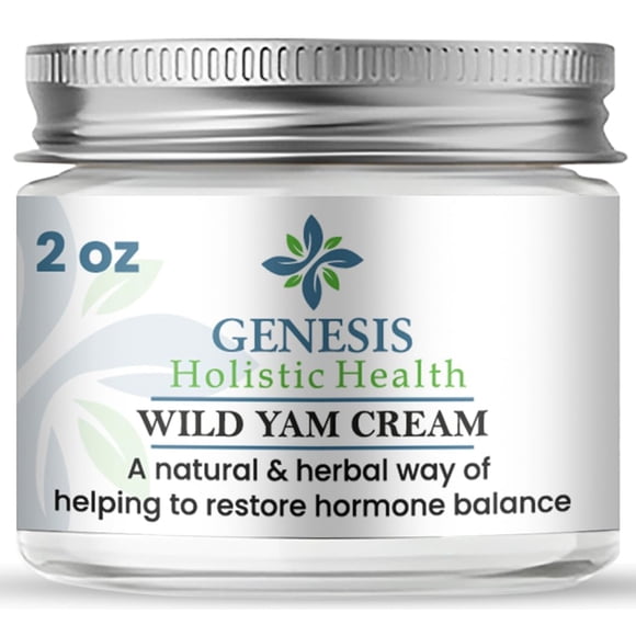 Crema de raíz de ñame silvestre Genesis, crema equilibrante orgánica para mujeres, nutrición e hidratación profundas, hecha con raíz de ñame silvestre, bayas de árbol casto y trébol rojo, 2 onzas