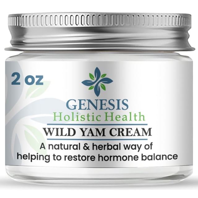 Crema de raíz de ñame silvestre Genesis, crema equilibrante orgánica para mujeres, nutrición e hidratación profundas, hecha con raíz de ñame silvestre, bayas de árbol casto y trébol rojo, 2 onzas