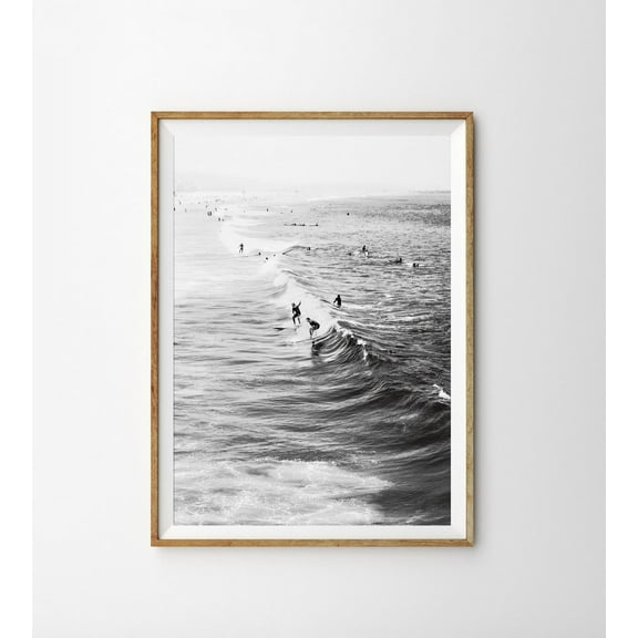 Surf Poster California Wall Art Black And White Ocean Print Beach Wall Art Prints Surfing Print Wall Art Beach Decor Coastal Decor Wall Art, Modern Wall Decor, 8x12 UNFRAMED