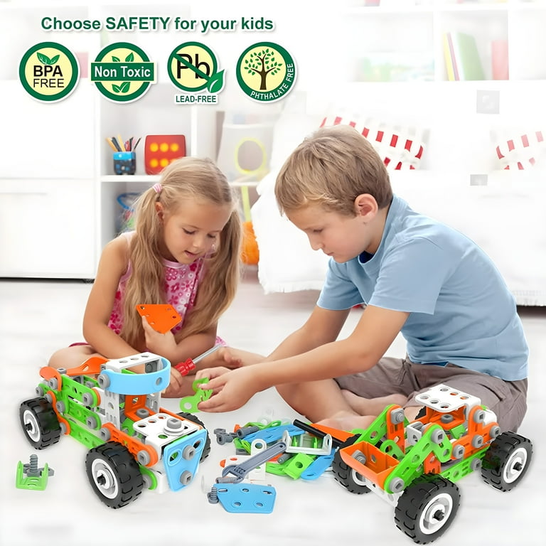 MOONTOY Building Toys for Kids Ages 4-8, 218PCS STEM Toys for