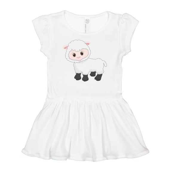 Inktastic Cute White Lamb Girls Baby Dress