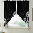 thumbnail image 2 of White Dandelion Swag Valances for Windows, Kitchen Curtains 36 Inch Length 2 Panels Set, Spring Flowers Botanical Vintage Black Short Curtains for Small Windows Rod Pocket Cafe Curtains 28"x36", 2 of 8