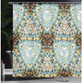 thumbnail image 4 of Ambesonne Ethnic Shower Curtain, Tie Dye Effect Batik, 69"Wx84"L, Brown Blue, 4 of 5