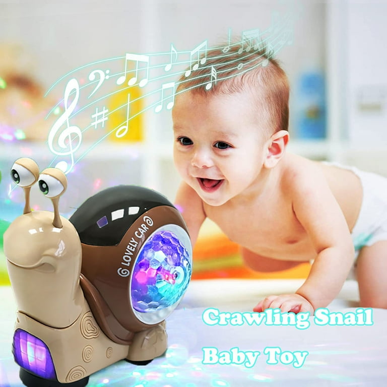 Musical Light-Up Baby Crawling Crab Toy for 6-24 Months, Sensory
