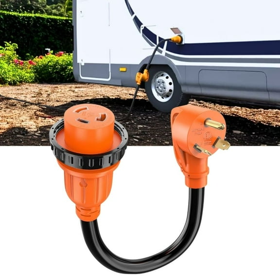 Nilight RV Locking Adapter Cord 30 Amp to 30 Amp Pure Copper Heavy Duty 10 Gauge Wire ETL Listed TT-30P to L5-30R 30M/30F Weatherproof Cord for RV Camper Caravan