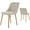 2-pack Beige, variant on Dining Chairs Set of 2,Modern Fabric Upholstered Kitchen Side Chairs,Curved Backrest Dining Chairs with Oak Legs,Armless Dining Chair for Dining Room