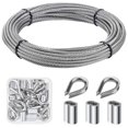 thumbnail image 1 of HELIFOUNER Kits de barandillas de cables Cable de acero inoxidable de 1/8 "de 33 pies con 50 manguitos de engarzado de aluminio y 12 dedales de acero inoxidable, 1 of 5