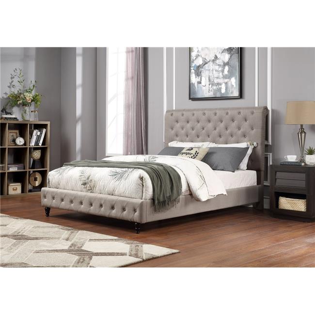 Best Master Furniture YY132 Grey Eastern King Ashley Modern Tufted With ...