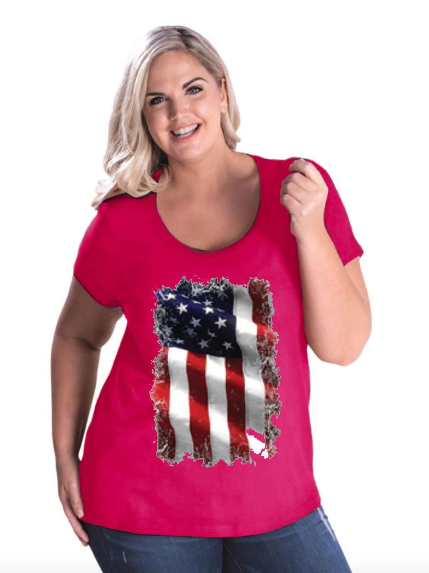patriotic women's plus size tops