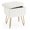 white, variant on Vanity Stool with Storage, Faux Fur Ottoman, Makeup Footstool with Metal Legs - Adjustable Height, Modern Bedroom Seat